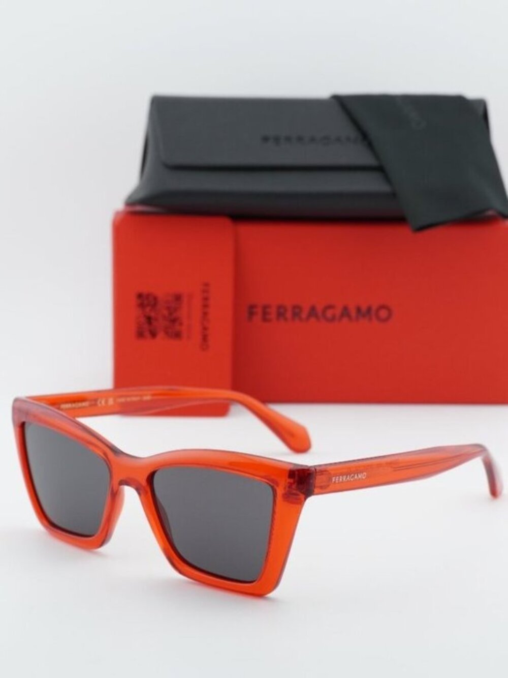 Salvatore Ferragamo SF2039SE 616 Cat Eye Sunglasses - Red / Grey